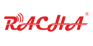 Racha Auto Parts Logo in red color with white background
